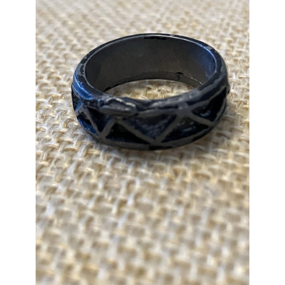 Sterling Silver Band Ring Oxidized Mountain Crown Jagged Geometric Size 5